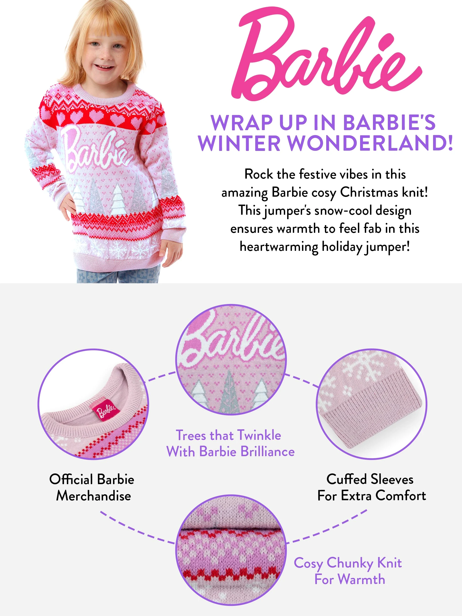 Barbie Jersey Navideño Chicas Sueter De Navidad | Jersey De Navidad Niña