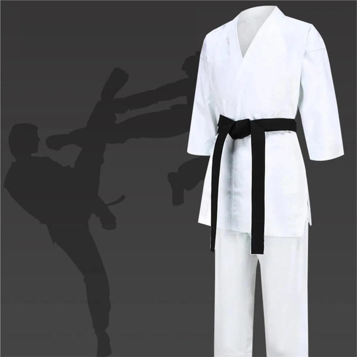 Traje de Karate for Adultos y niños, Traje de Taekwondo, Uniforme de Entrenador de Kungfu, Conjunto de Camisa y Pantalones de jujutsu for Hombres y Mujeres, Traje de Entrenamiento de Gimnasio