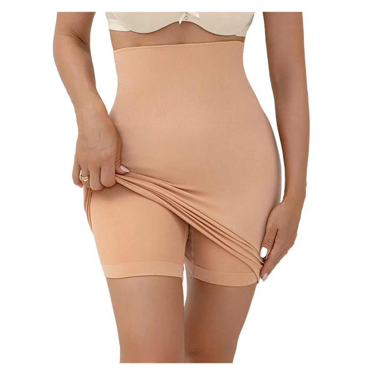 Vestido Moldeador de Cintura Alta, sin Costuras, 2 en 1, con Control Abdomen y Pantalones Cortos incorporados