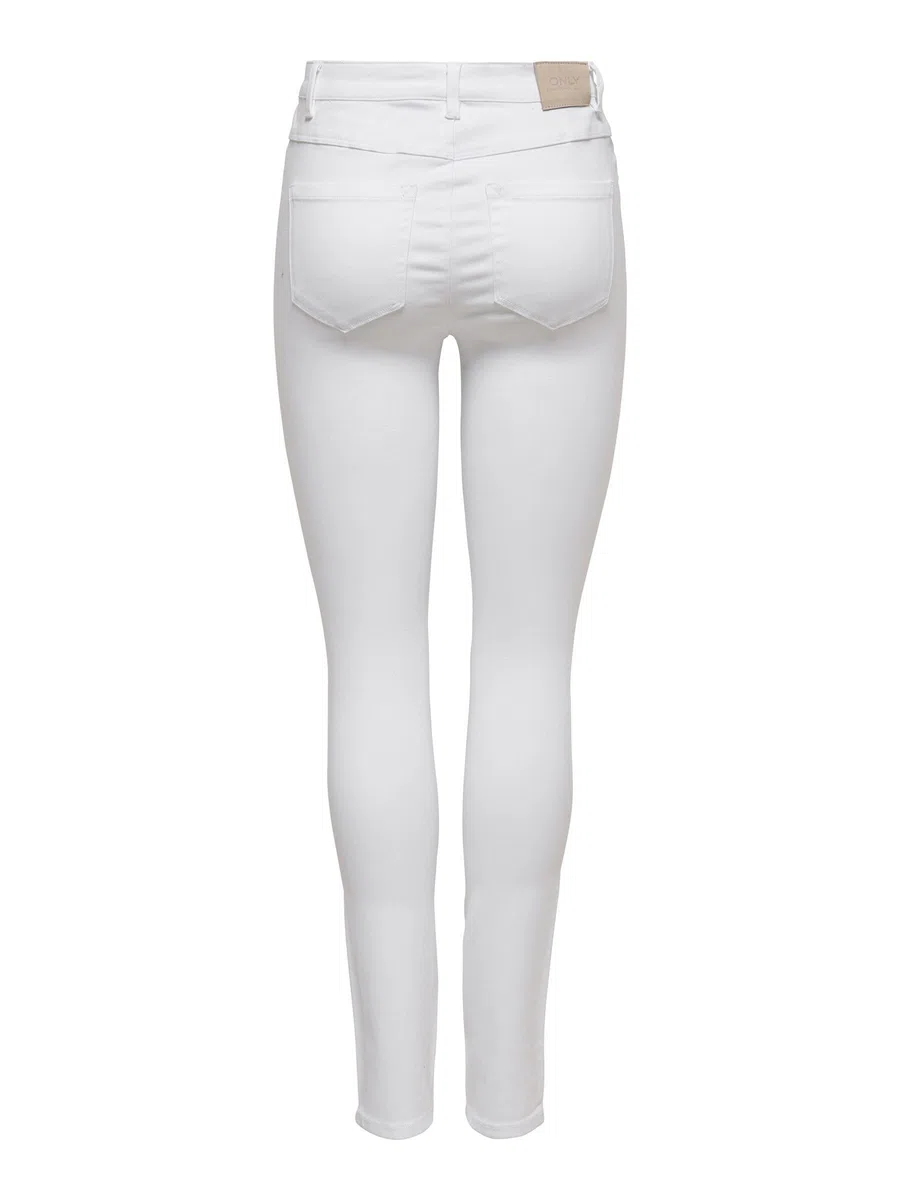 ONLY NOS Onlroyal Hw Sk Jeans White Noos, Vaqueros skinny Mujer, Blanco (White White), 40 /L30 (Talla del fabricante: Large)