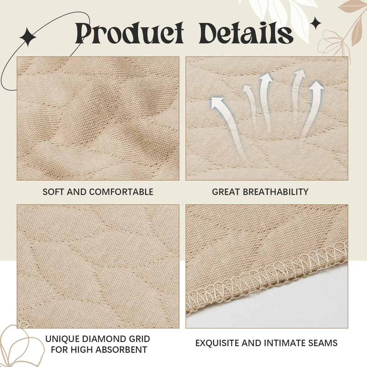 SATINIOR 20 Forros de Sujetador para Sudor 18 x 3 Pulgadas Almohadillas Debajo del Pecho de Algodón de 3 Capas para Mujeres