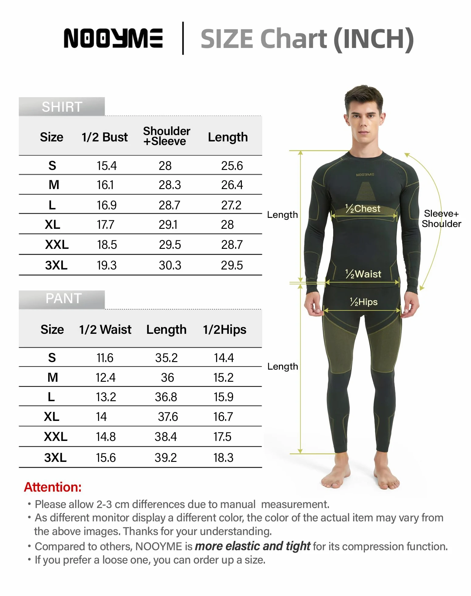 NOOYME Ropa Interior Térmica Hombre Conjuntos Térmicos para Hombre Camiseta Térmica Hombre Ropa Interior de Esquí Hombres Ropa Interior Funcional Ropa Interior Térmica de Invierno para Hombre