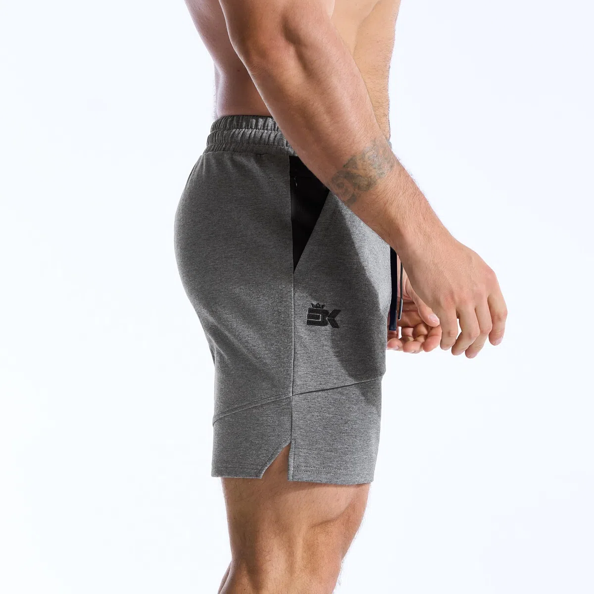 ZENWILL Slim Pantalones Cortos Hombre Gym Pantalon Deporte | Pantalones Cortos Algodon Hombre Bolsillo Cremallera, Pantalón Corto Gimnasio Transpirable, Pantalon Corto Hombre Running