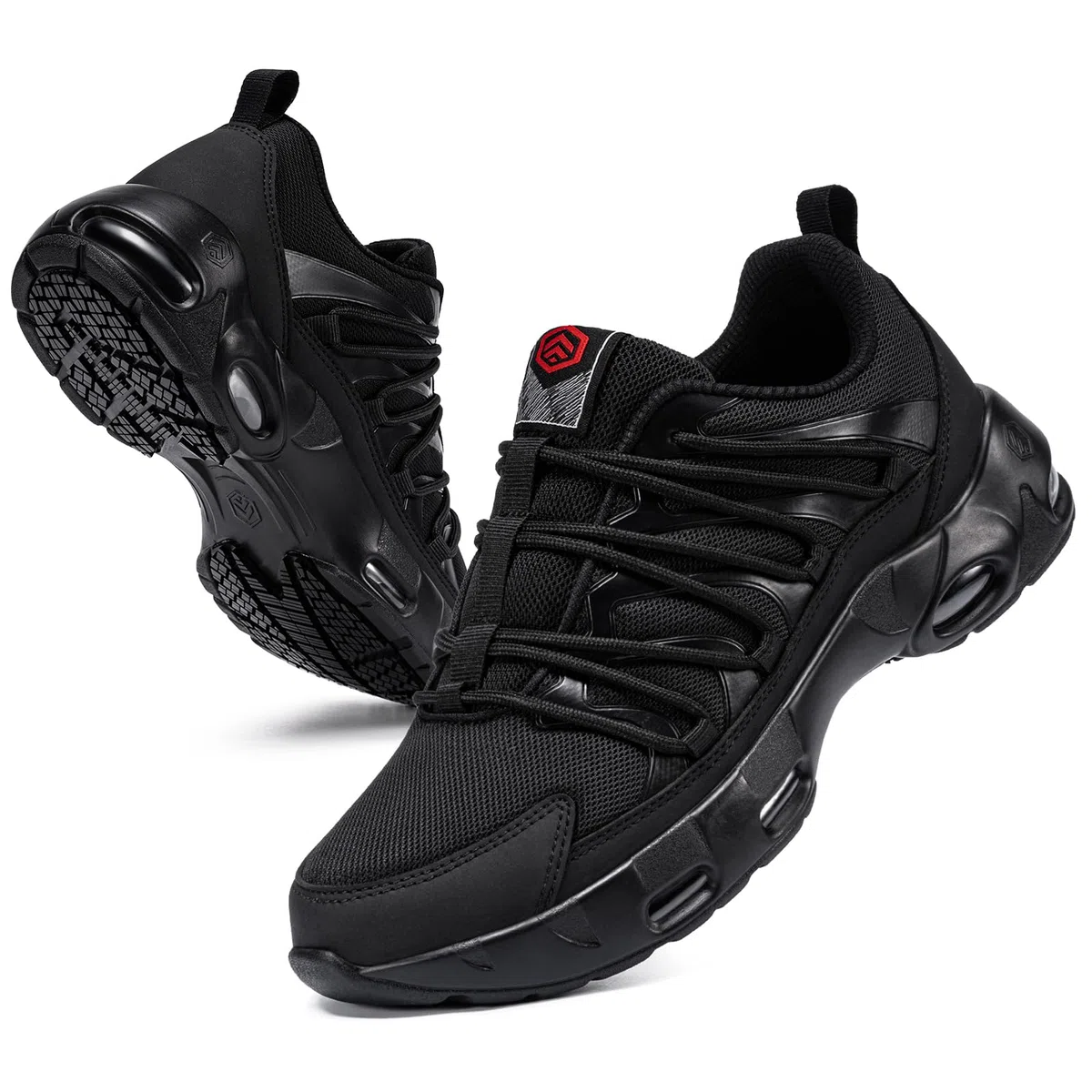 LARNMERN Antideslizante Cocina Zapatillas de Cocina Hombre Zapatos de Trabajo Hostelería Calzado Antideslizante sin Puntera (Negro Nuevo,41)