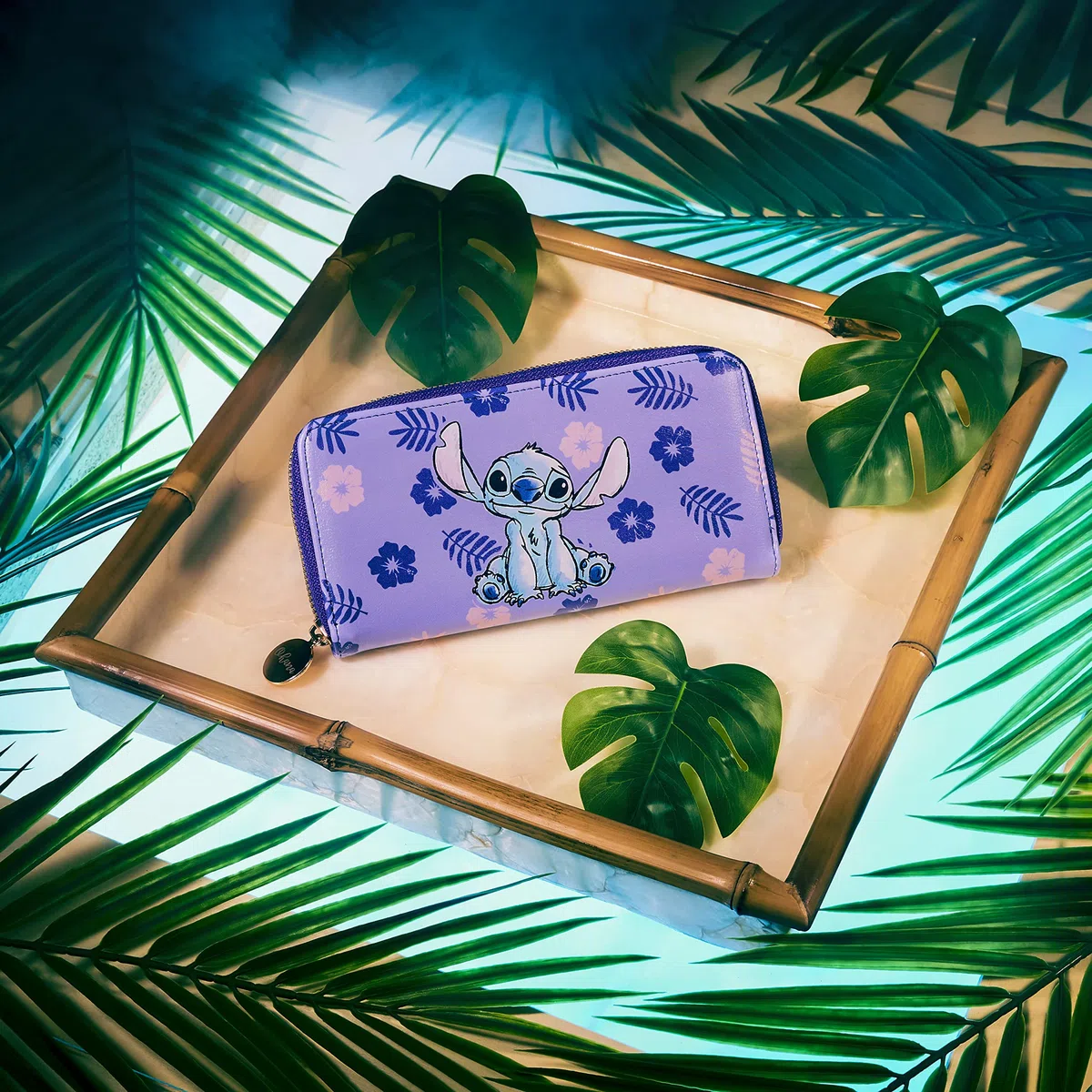 Disney Stitch - Cartera para Mujer, Adolescente y niña, Monedero para Mujer y Tarjeta con Cremallera, Púrpura, Taille Unique, Moderno
