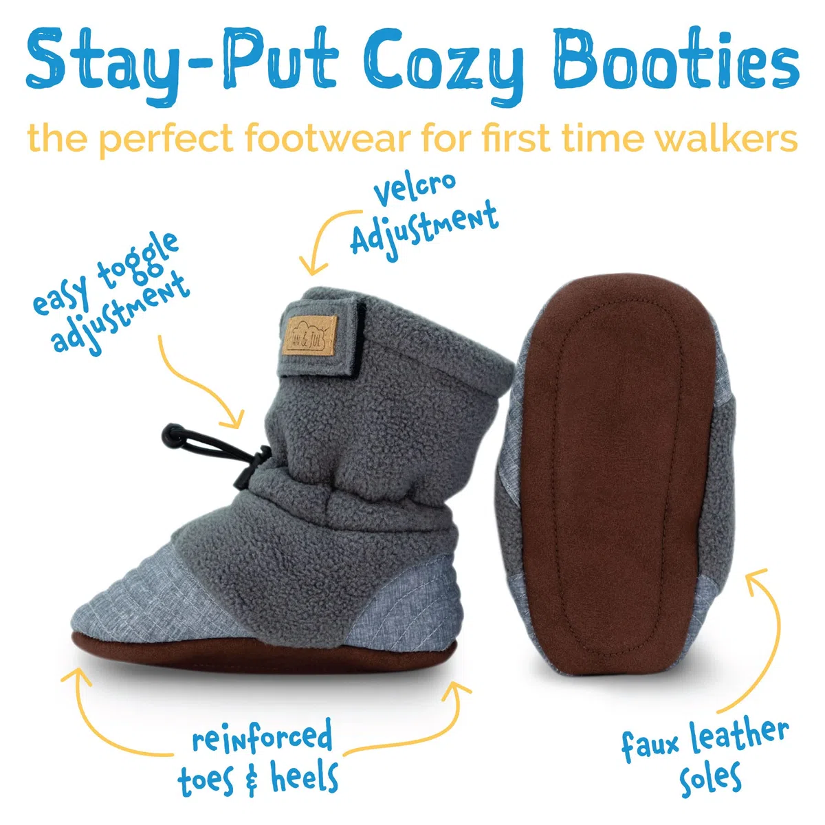 Jan & Jul Botines de forro polar para bebé Stay-Put