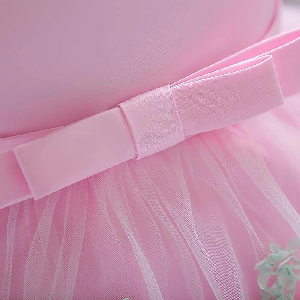 Lito Angels Vestidos Elegante Dama de Honor para Boda Fiesta Ceremonia para Bebe y Pequeñas Niñas, Azul Rosa Morado Amarillo
