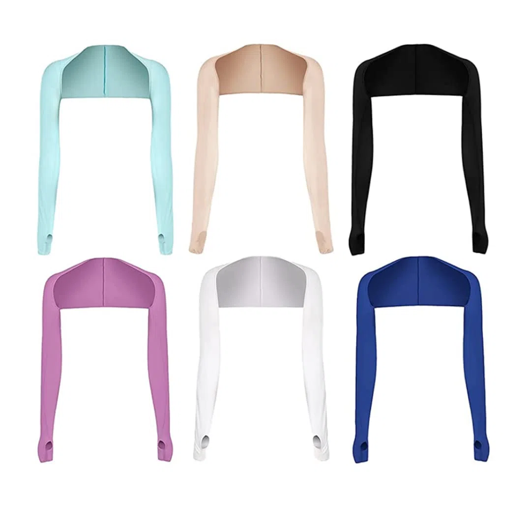Manga de brazo de chal de 6 piezas, de refrescante de protección UV con orificio de los dedos Protección solar para hombres y mujeres Actividad al aire libre Tatuaje de tatuaje, color múltiple