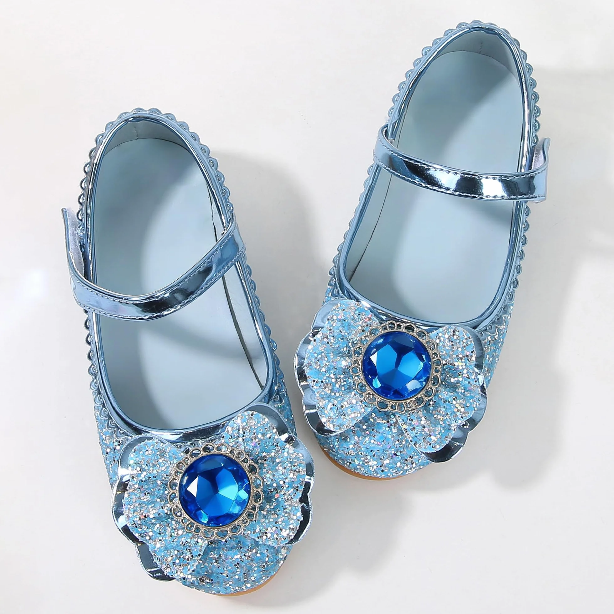New front Bailarinas Niñas y Niñas Bailarinas de Cuero Zapatos de Fiesta Individuales Zapatos de Baile con Lentejuelas Princesa Elegante Bailarina Plana Bimba Fiesta