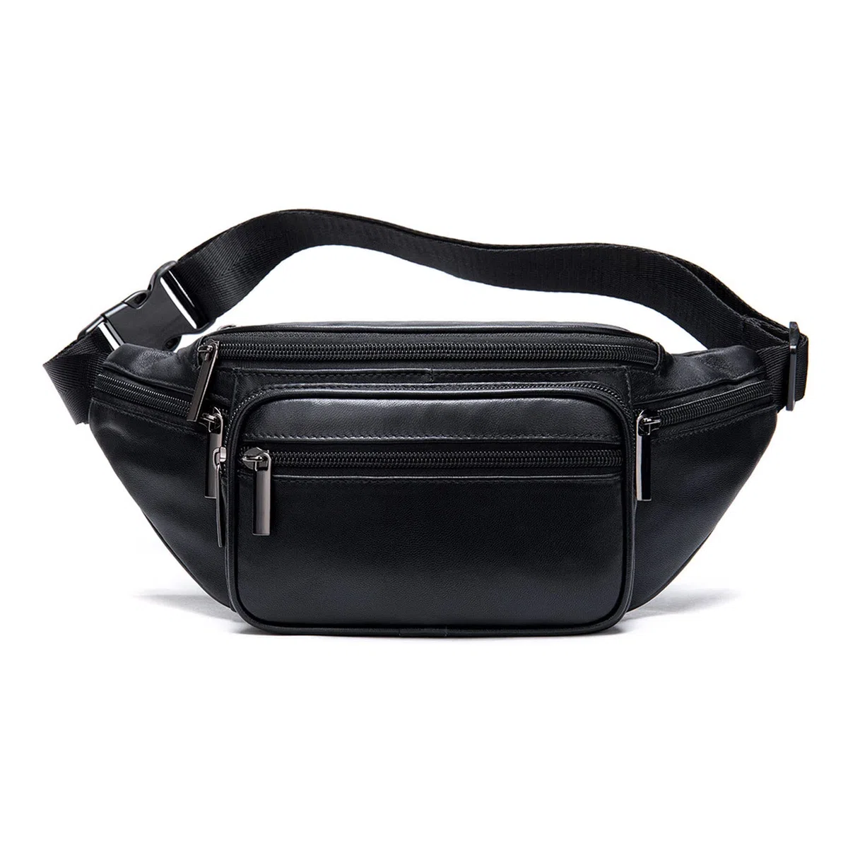 FANDARE Riñonera Mujer Hombre Cuero Bolso Hombro Bolsa de Pecho Retro Bolsa Cruzada Bandolera Impermeable Bolsos Bandolera Excursionismo Bolsos Bandolera para Escolar Viaje Crossbody Bag Negro A
