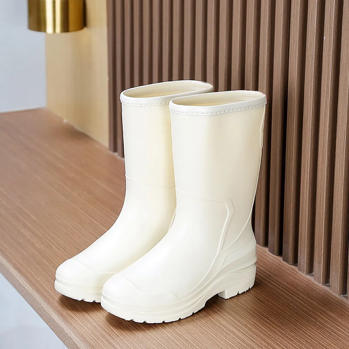 Botas de goma para mujer, con plataforma de media altura, para exteriores, antideslizantes, impermeables, para lluvia, cómodas, de jardín, para mujer, para pesca y exteriores