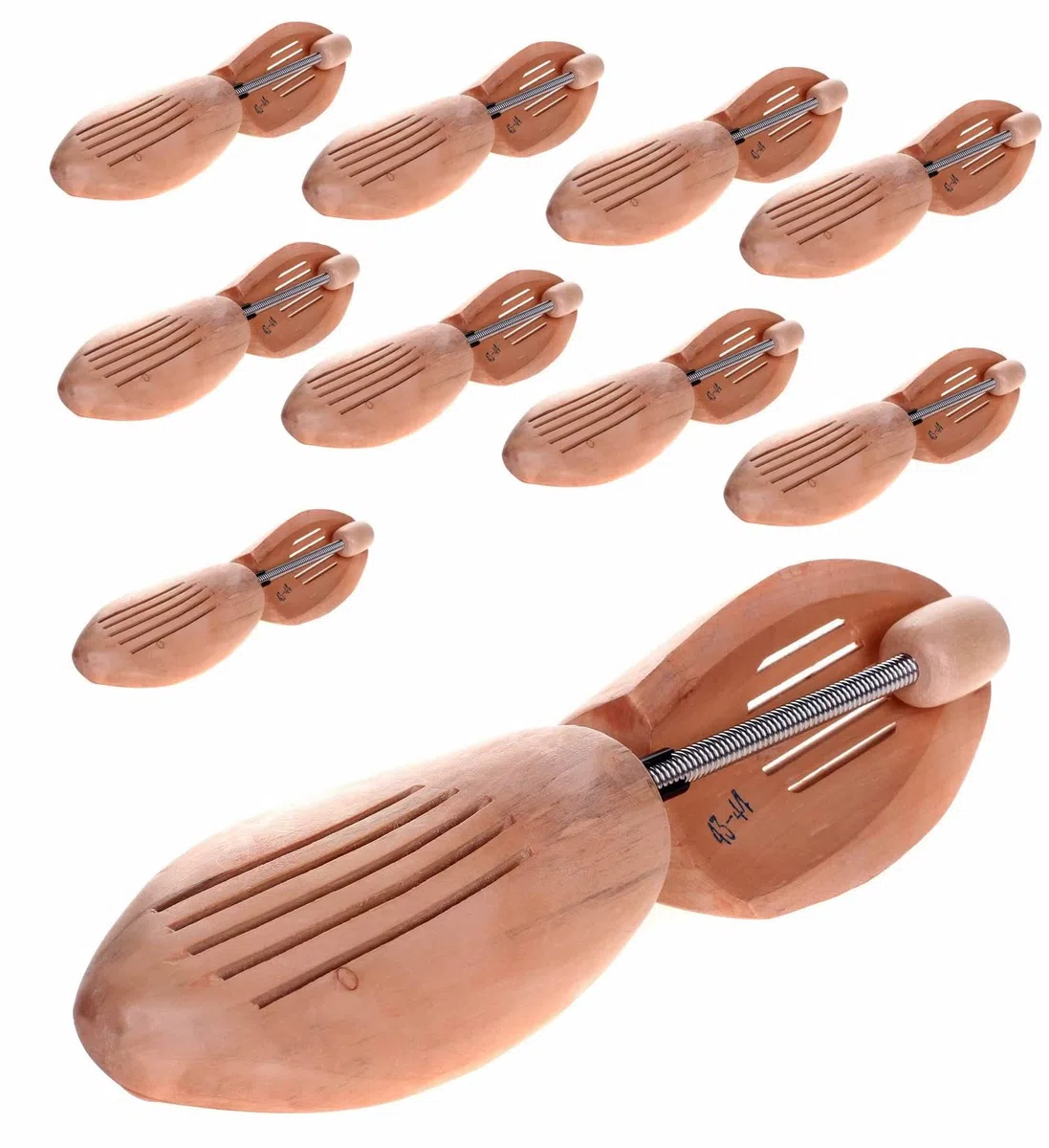 10 pares / 5 pares Hormas de zapato, madera natural, tensor de espiral, hormas. Unisex, tallas a elegir. KXB6001