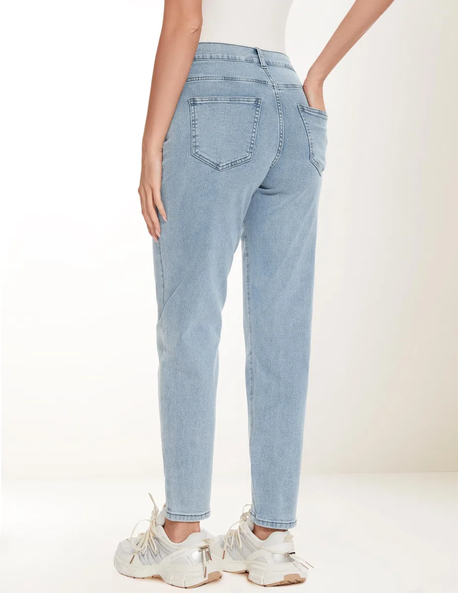FABRACK Jeans de maternidad para mujer, de tiro medio, elásticos, para debajo del vientre, pantalones de mezclilla para embarazo, con panel elástico insertado
