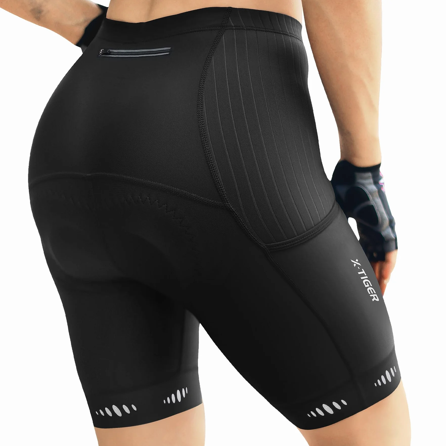 X-TIGER Pantalones Cortos de Ciclismo para Mujer con Acolchado de Gel 5D Pantalones Cortos de Ciclismo de Secado Rápido Pantalones Cortos de Ciclismo con 3 Bolsillos