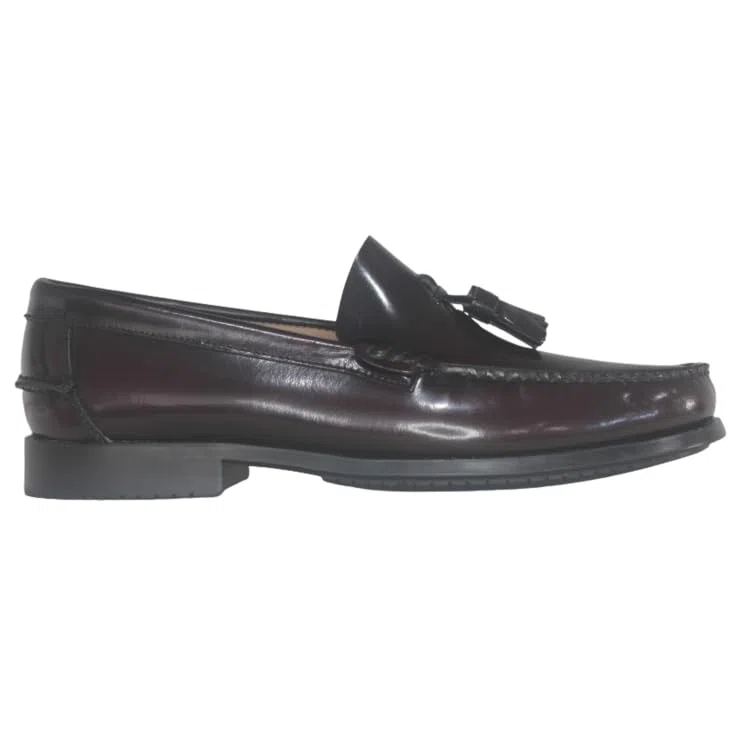 Benavente – Mocasines de Hombre En Piel Burdeos con Borlas | Zapato Hombre Clásico Cómodo, para Uso Diario, Vestir | Suela De Goma Flexible, Antideslizante | Interior Y Planta De Piel