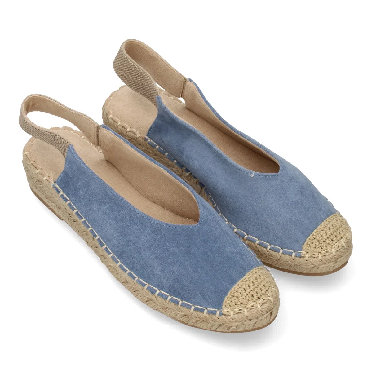 shoes&blues.es Alpargata de Mujer con Diseno Clasico y Comodo, Ideal para Verano. Suela de Yute Trenzado, Plano, Ligera y Comoda. Cierre Elastico. Estampado Liso.