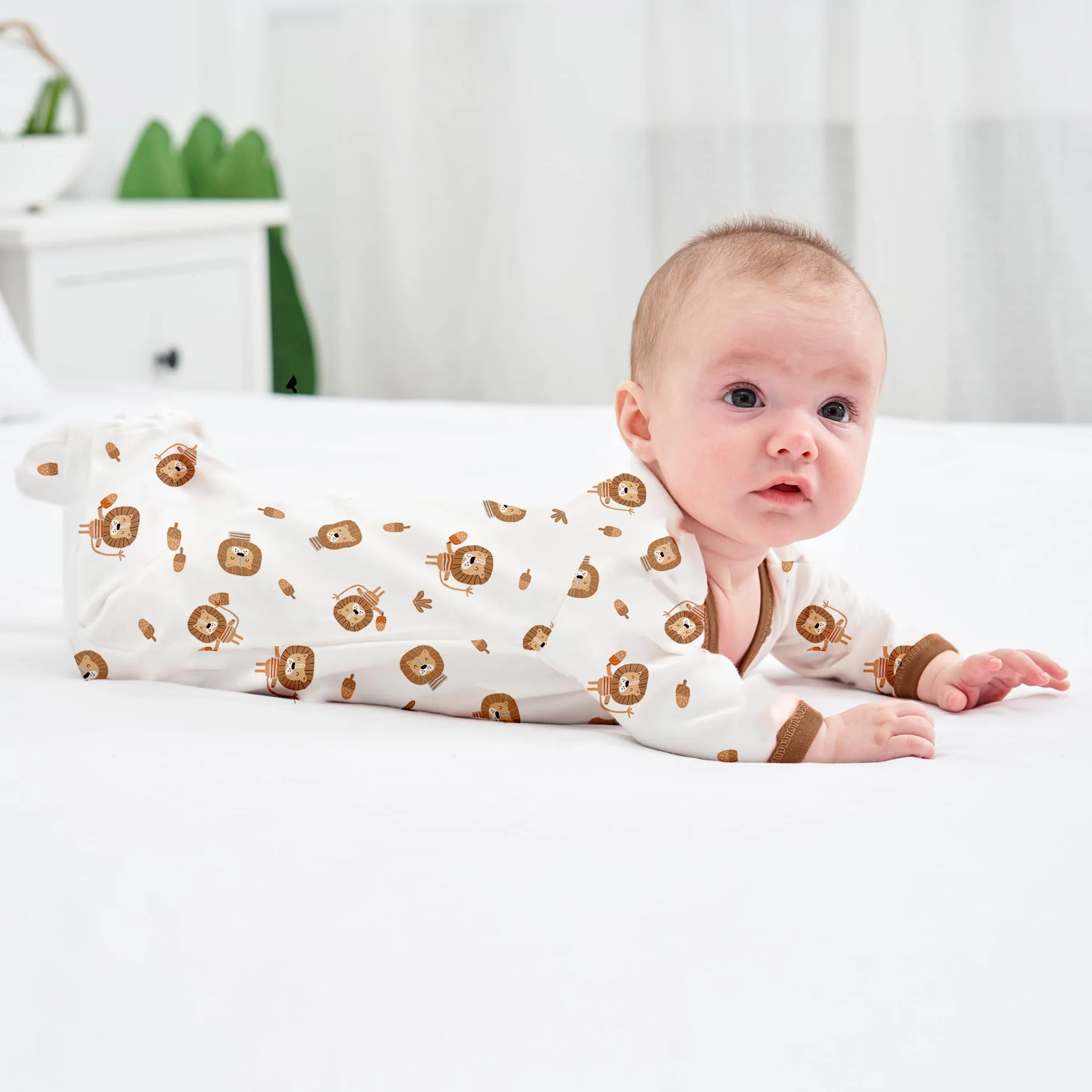 Miracle Baby Ropa para Dormir y Jugar con Pies Bebés Niña Pijama de Algodón Mameluco Niños Mono Manga Larga Trajes Pack de 3