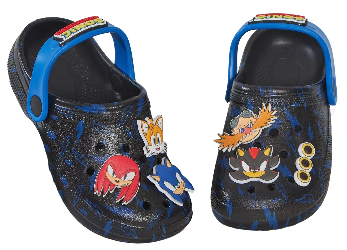 Sonic The Hedgehog Zuecos Charms niños niñas Sandalias niños Verano Sandalias con Correa en el Tobillo Zapatos de Playa
