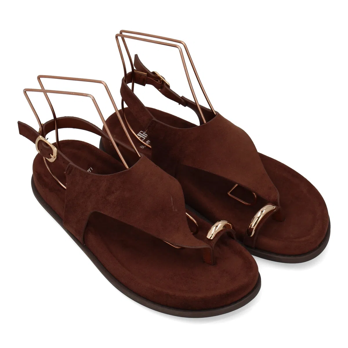 shoes&blues.es Sandalia de Plataforma para Mujer con Diseno Minimalista, Estilo Moderno, Elegante, Ideal Verano. Cierre Ajustable de Hebilla, con Detalle metalico en el Dedo Gordo.