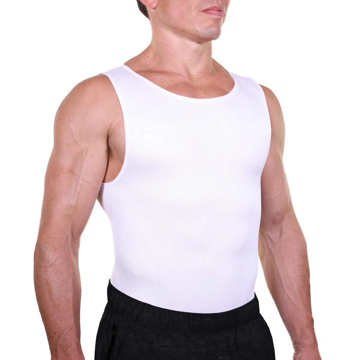 Esteem Apparel EliteSlim Camiseta de compresión para Hombre, Camiseta Interior Reductora para ginecomastia, Faja Moldeadora para Pecho y Abdomen