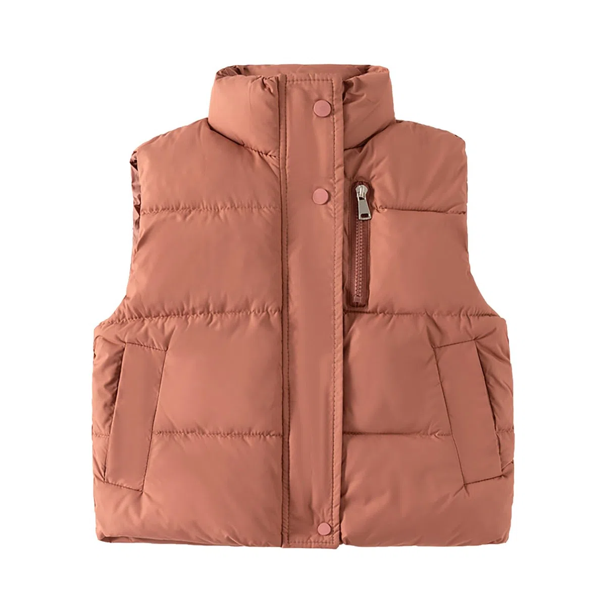 Mochila preescolar para niños de invierno, sin mangas, con cremallera gruesa, chaleco de algodón, chaqueta para bebé
