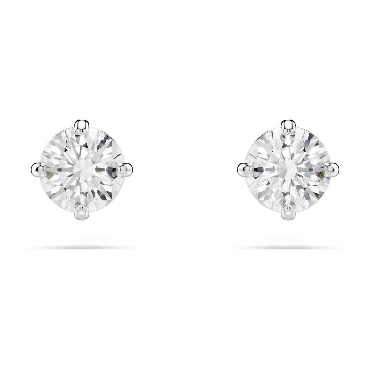 Swarovski Stilla Attract Colección pendientes de botón, blanco, chapado en rodio