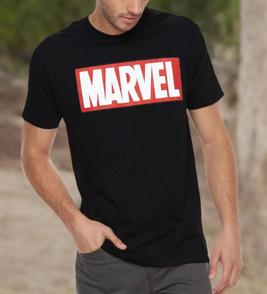 Marvel Comics Simple Classic Logo T-Shirt Camiseta para Hombre