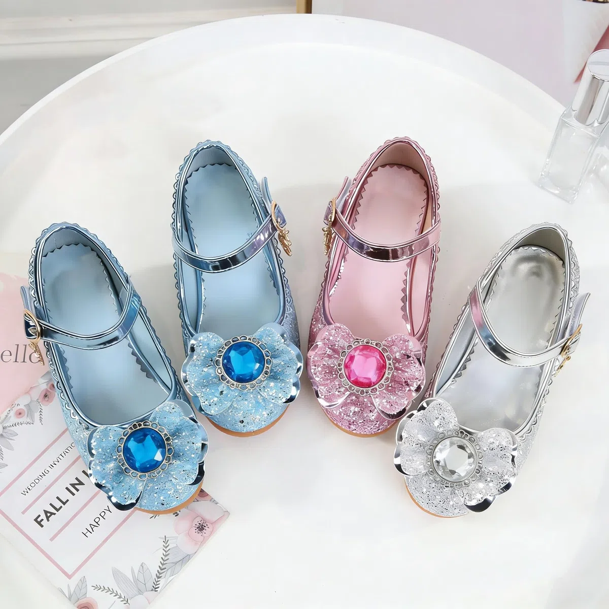 New front Zapatos de Fiesta de Princesa Zapatos de tacón de Princesa para niñas Zapatos de Fiesta Zapatos de Princesa Zapatos Elegantes