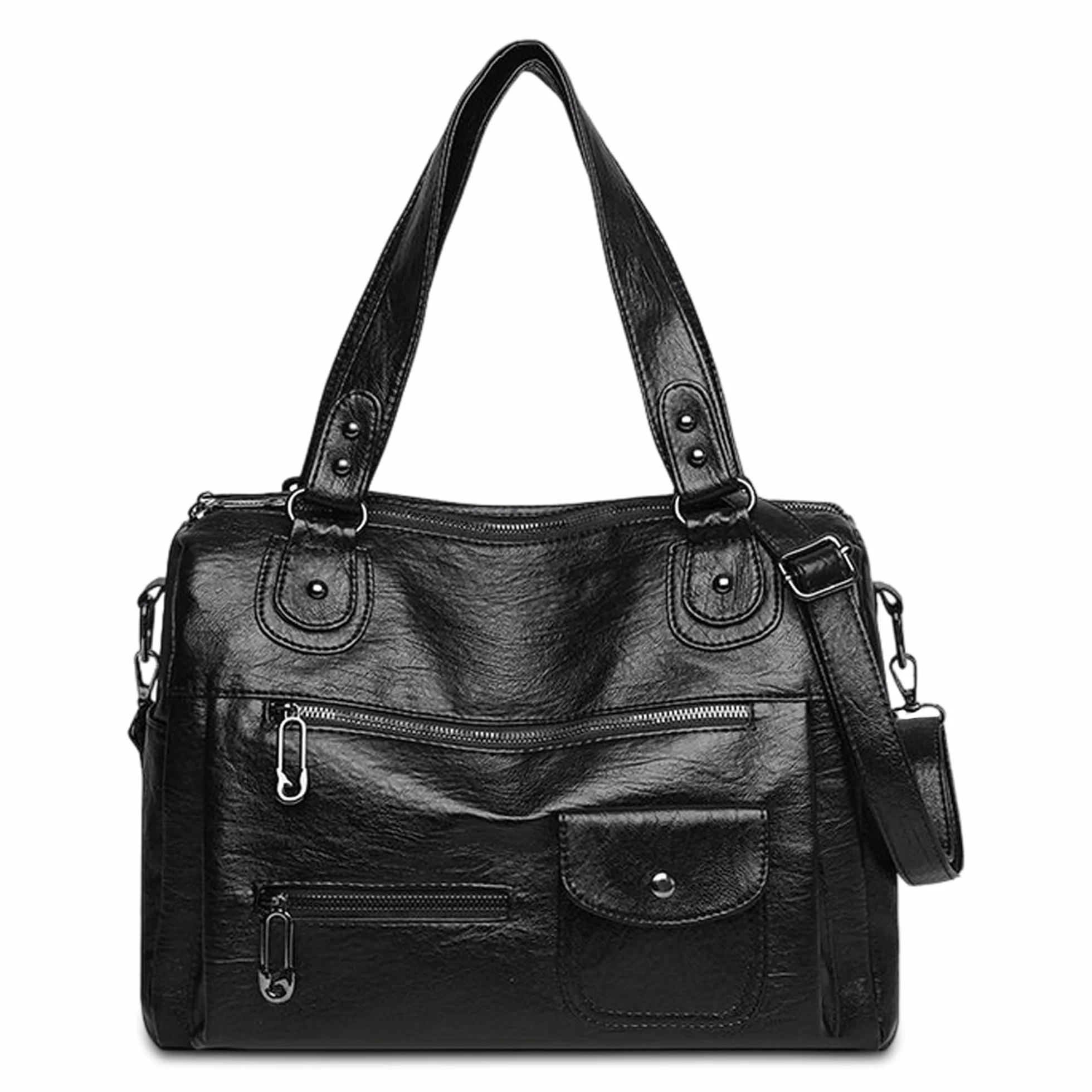 Bolso Mujer PU Fashion Chic, Gran Capacidad Tote Shopper, Bandolera Ajustable y Bolso Hombro Elegante, Ideal Para Oficina, Universidad, Trabajo y Viajes