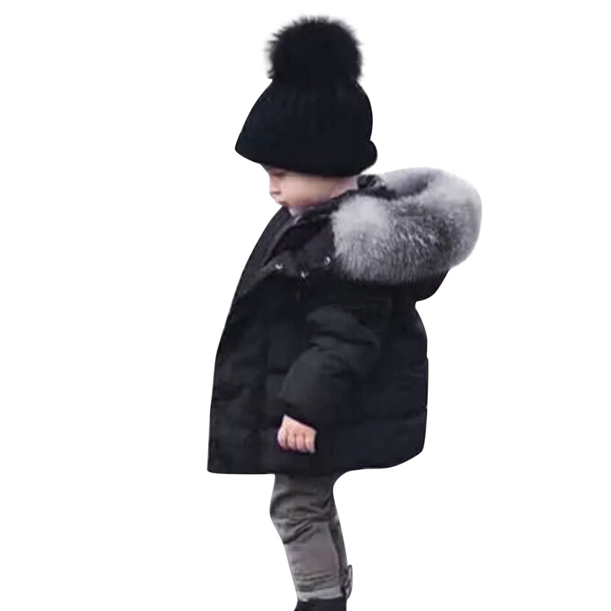 Generisch Niños Niños Bebé Niños Abrigos de Invierno Espesar Cuello Polar Sudadera con Capucha Chaqueta de Plumas a Prueba de Viento Traje de Nieve Ropa Ropa de Abrigo Niño Oliva