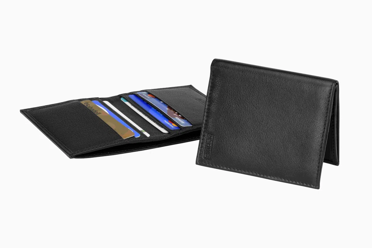 HEMING Cartera Delgada para Hombre, Soporte Minimalista para Tarjetas de crédito, Capacidad para hasta 12 Tarjetas y Billetes, Tarjeta de crédito y Billetes de Banco de Piel auténtica Suave, Cartera