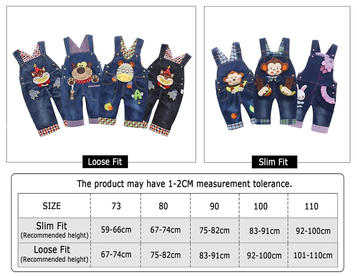 Bebé Niños Peto Vaqueros Overall Mono Largo Elegante Ocio Azul con Patrón Moda