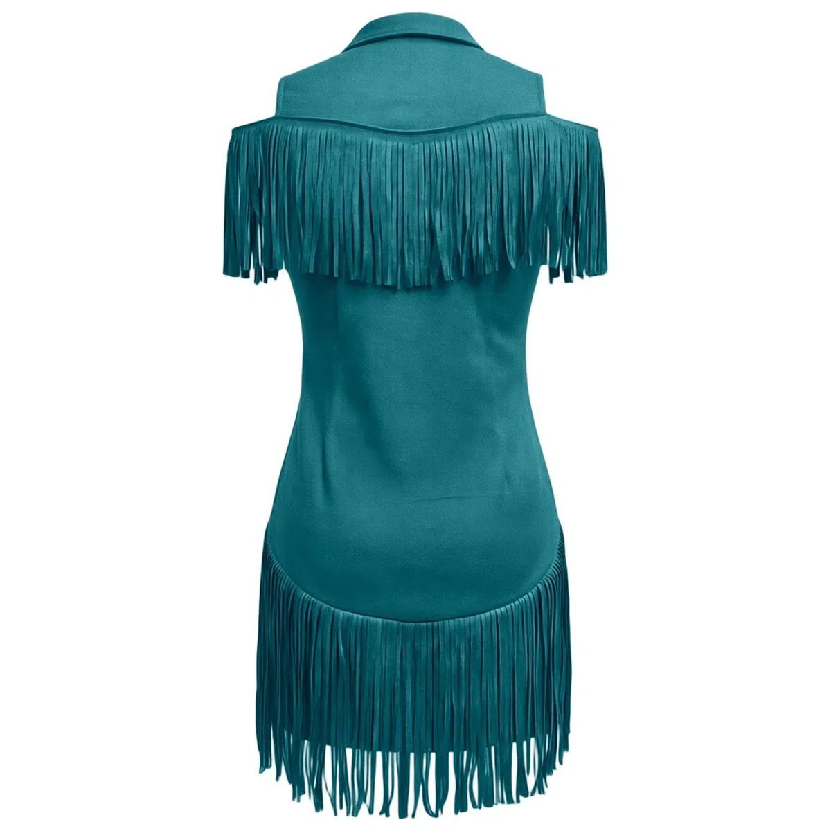 Vestido con flecos para mujer, estilo Y2K, aspecto de ante, hombros descubiertos, disfraz occidental, vestido de fiesta, minivestido de verano, vestido rockabilly, elegante, retro, vestido de cóctel