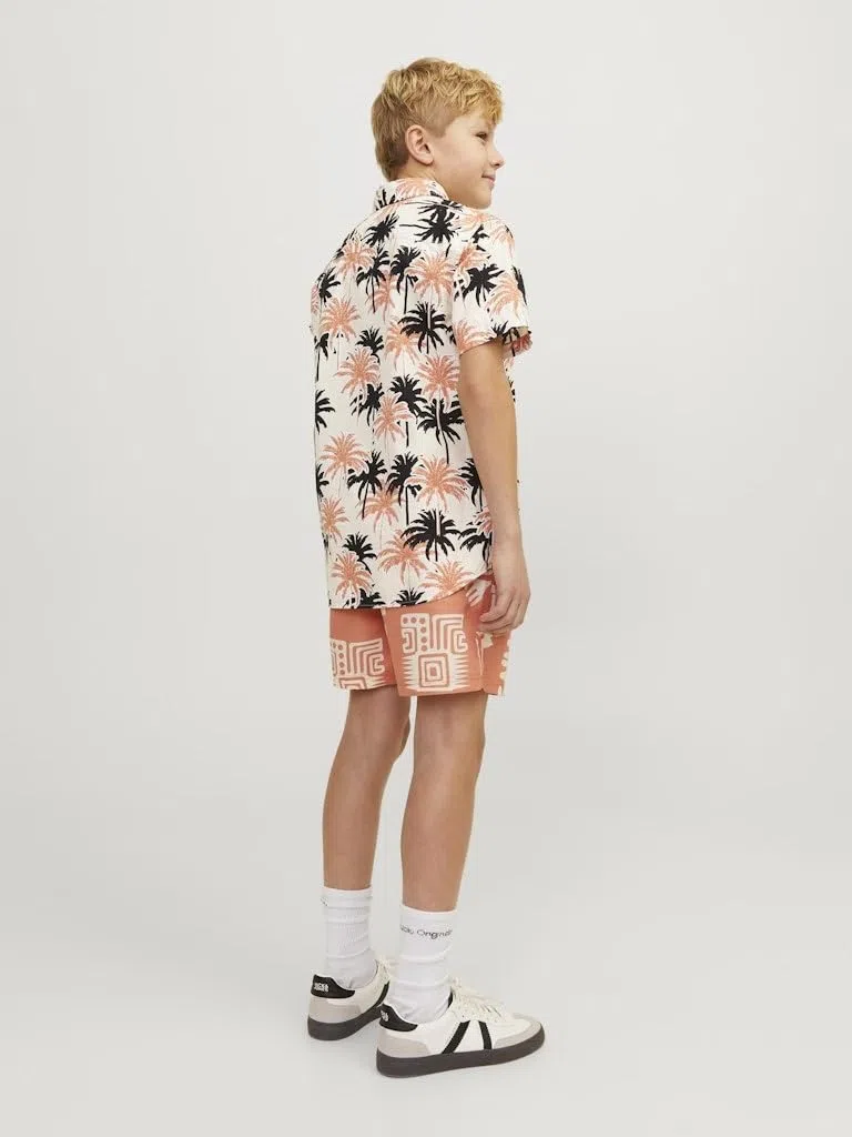 JACK&JONES JUNIOR Jorjoshua Aruba AOP Shirt SS Jnr Camisa de Manga Corta Niños (Pack de 1)