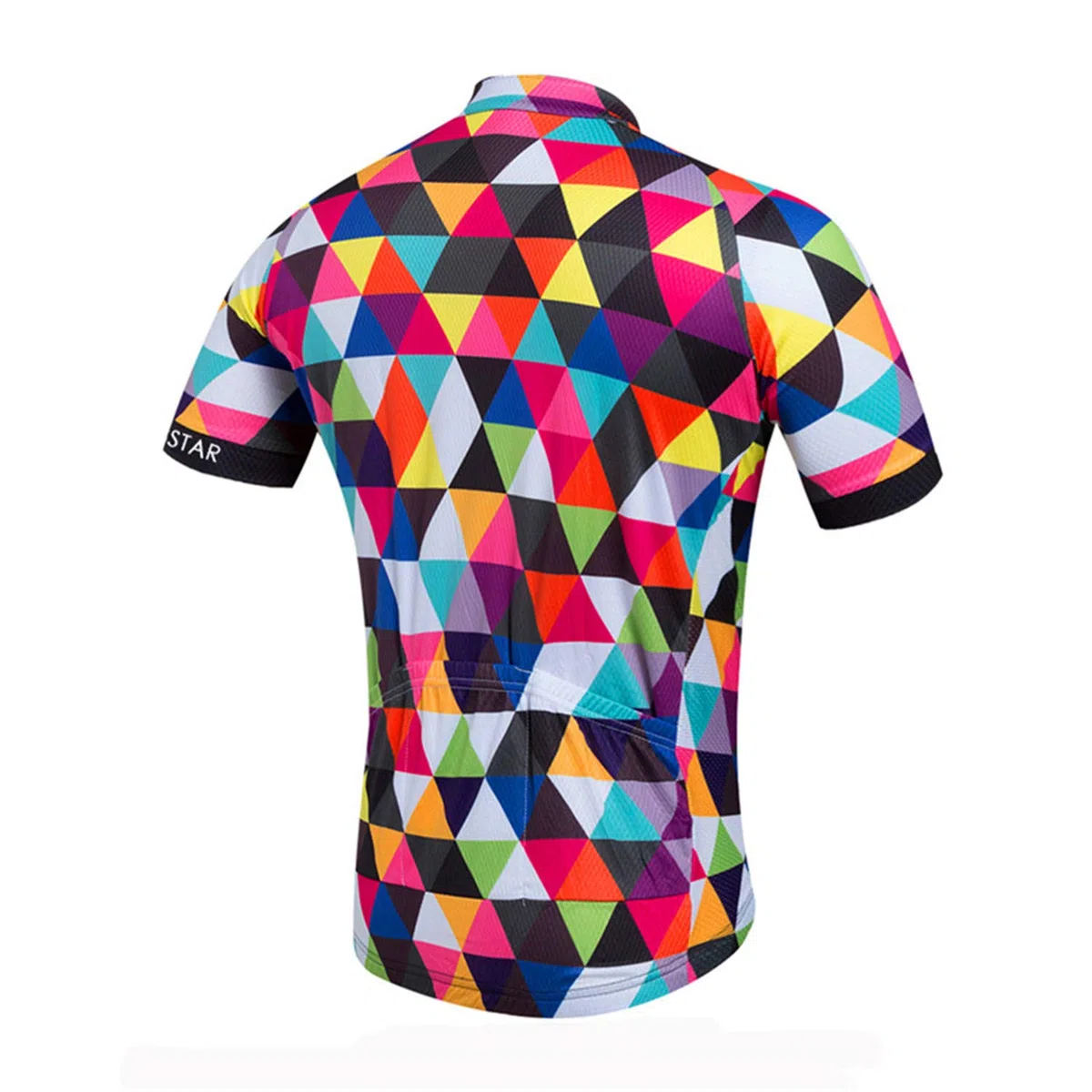 weimostar Grid - Camiseta de ciclismo de manga corta para hombre con 3 bolsillos reflectantes