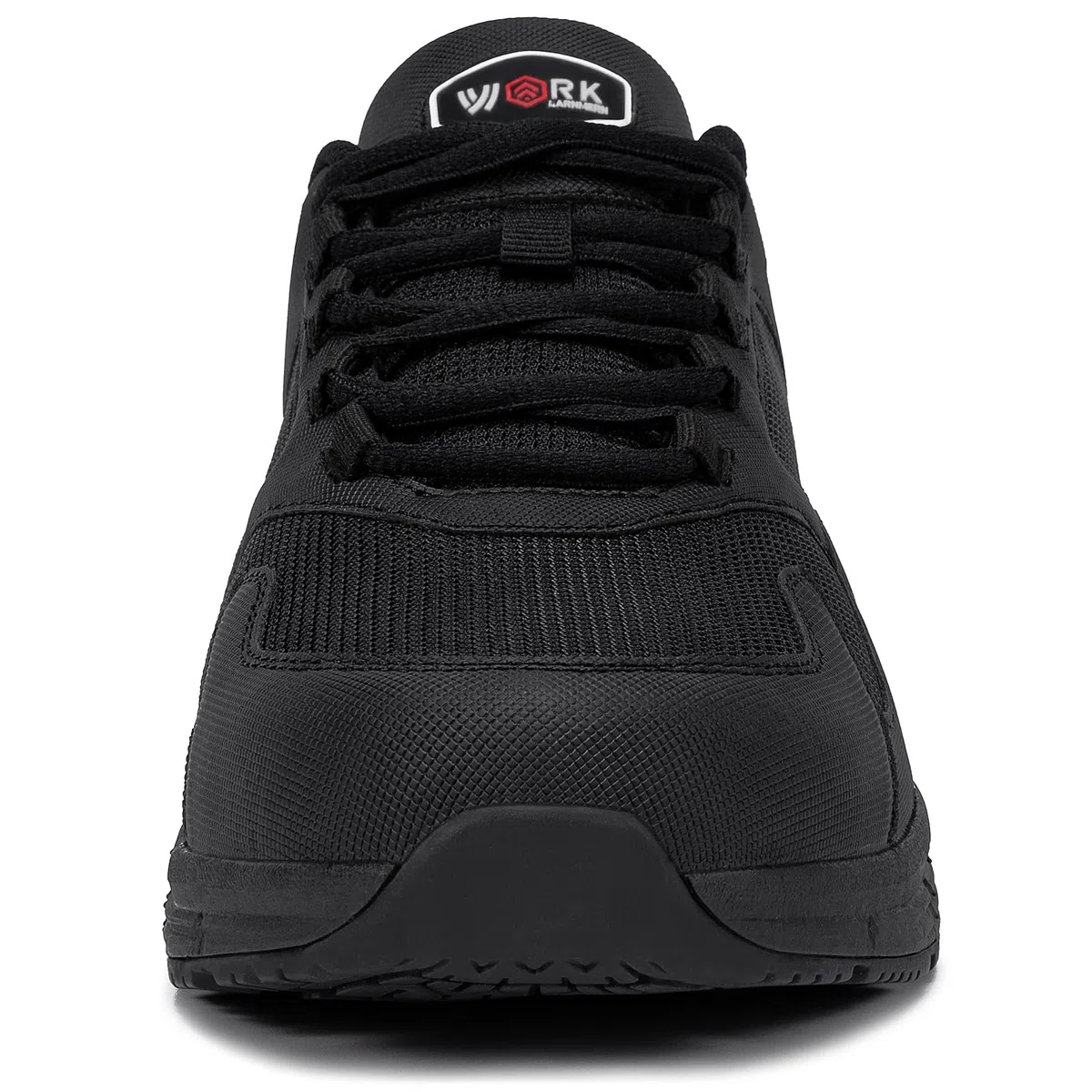 LARNMERN Hombre Zapatos de Cocina Trabajo Antideslizantes Zapatos Hosteleria Zapatillas Cocina Food Service Shoe Camarero Sanitario,Microfibra Negro//42.5 EU