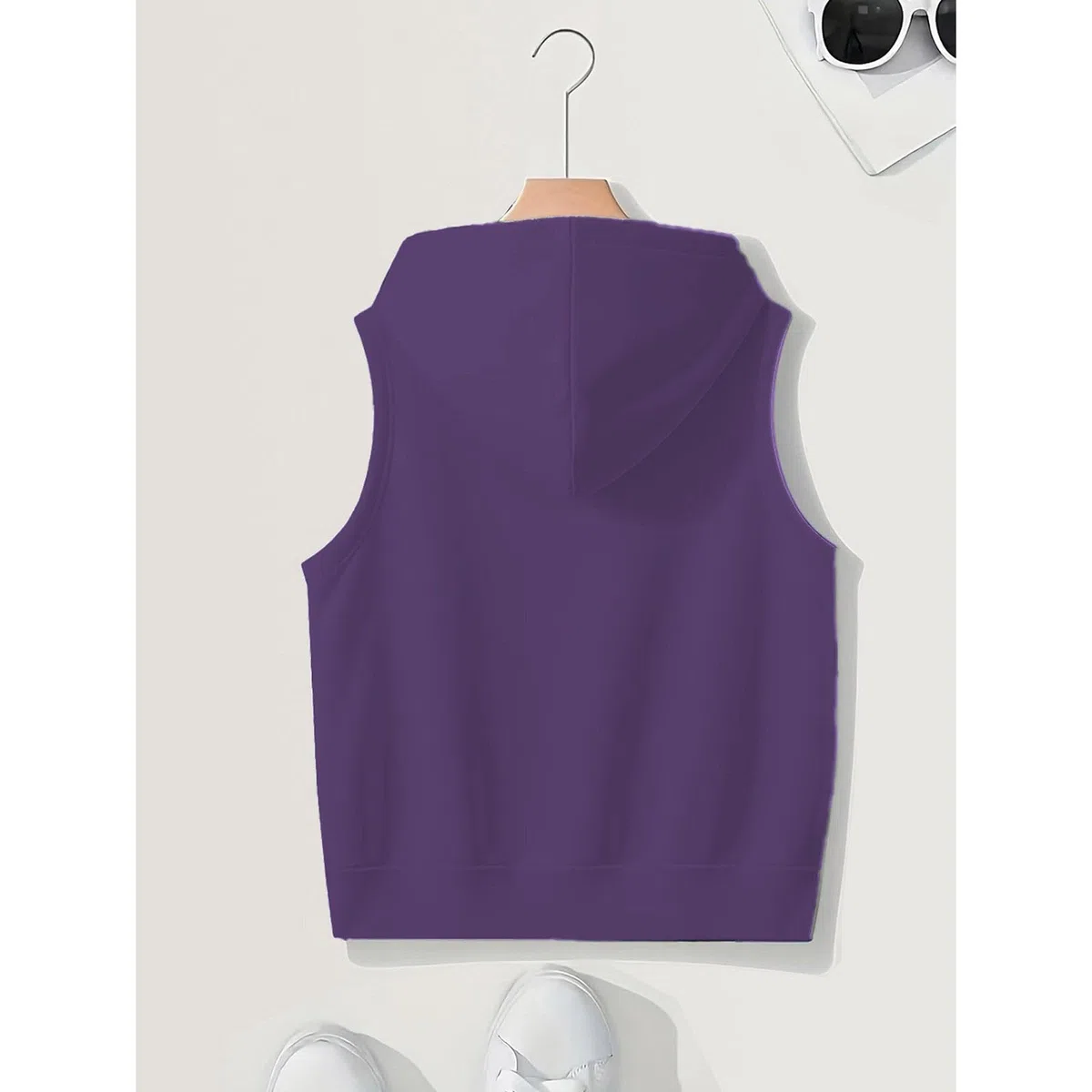 Chaleco con capucha para mujer de invierno, sudadera con capucha sin mangas con capucha, monocolor, algodón, chaleco de entretiempo, deporte, exterior, entrenamiento, ocio, sudadera con capucha