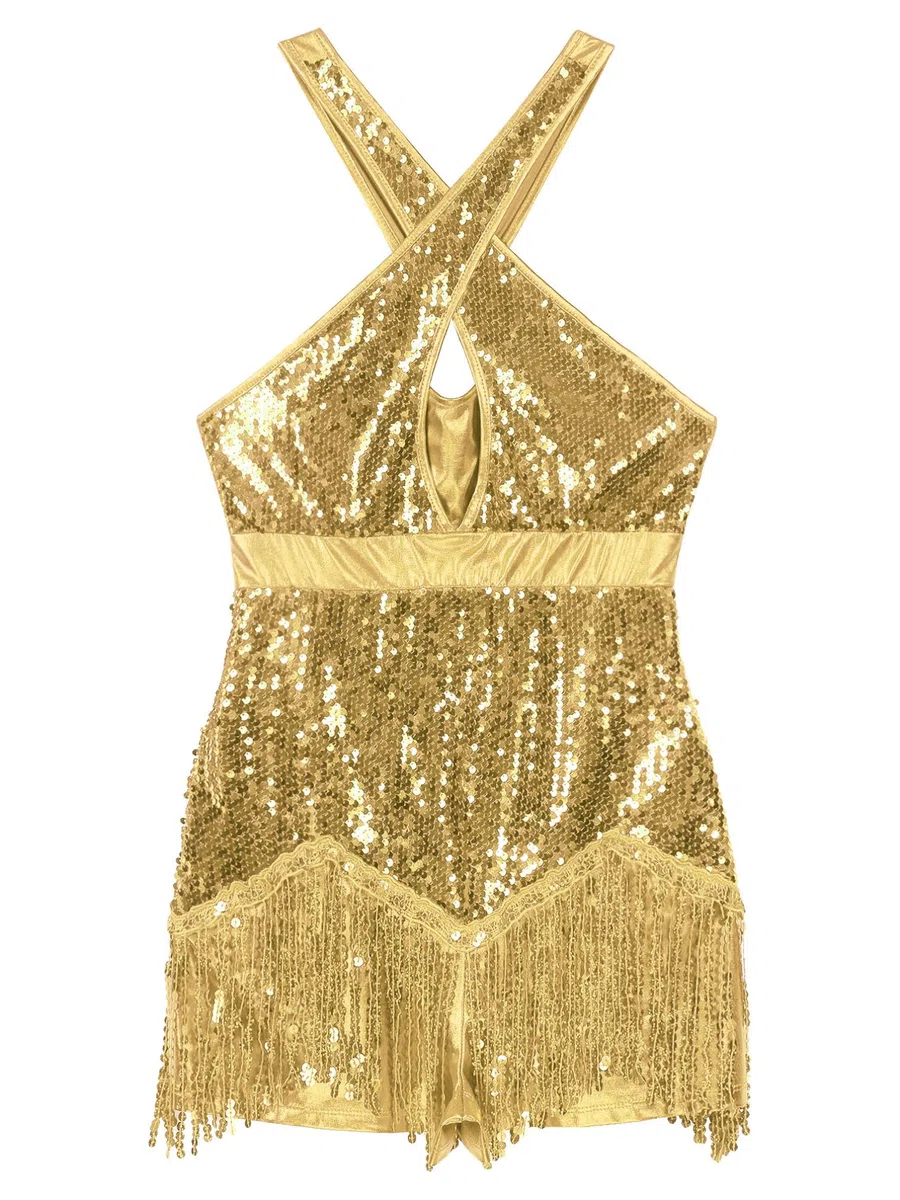 iiniim Maillot de Ballet Mujer Body Lentejuelas de Fiesta de Mujer Ropa para Danza Leotardo de Gimnasia sin Mangas Bodysuit Mono Elástico Trajes de Baile Lujo Elegante Chica