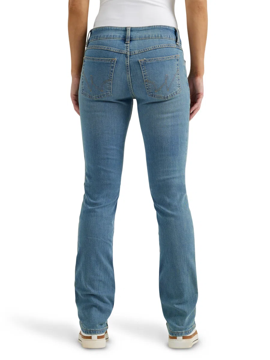 Wrangler Womens Western Mid Rise Stretch Straight Leg Jeans, Brianna, 17-34 US