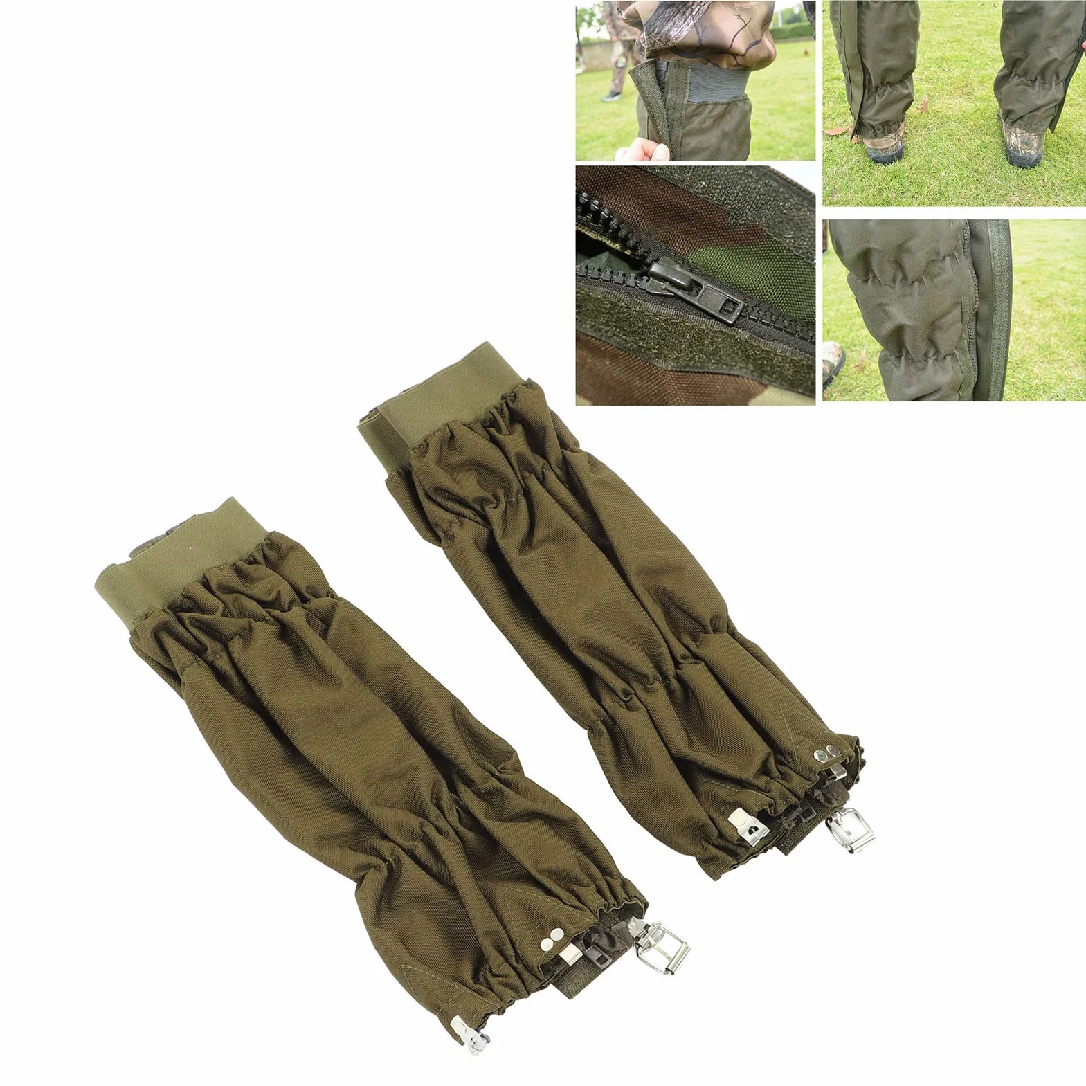 Pilipane Polainas para piernas, Polainas de Serpiente para Caza, Polainas Impermeables y Ajustables para Botas de Nieve, Polainas de Caza duraderas para Senderismo, Caminar, Cazar, Escalar montañas