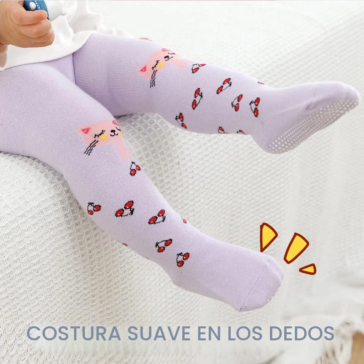 Leotardos para bebés niña ，Polainas Antideslizantes Medias para bebés niñas Ropa Infantil para Recién Nacido, Polaina de Tejido de algodón