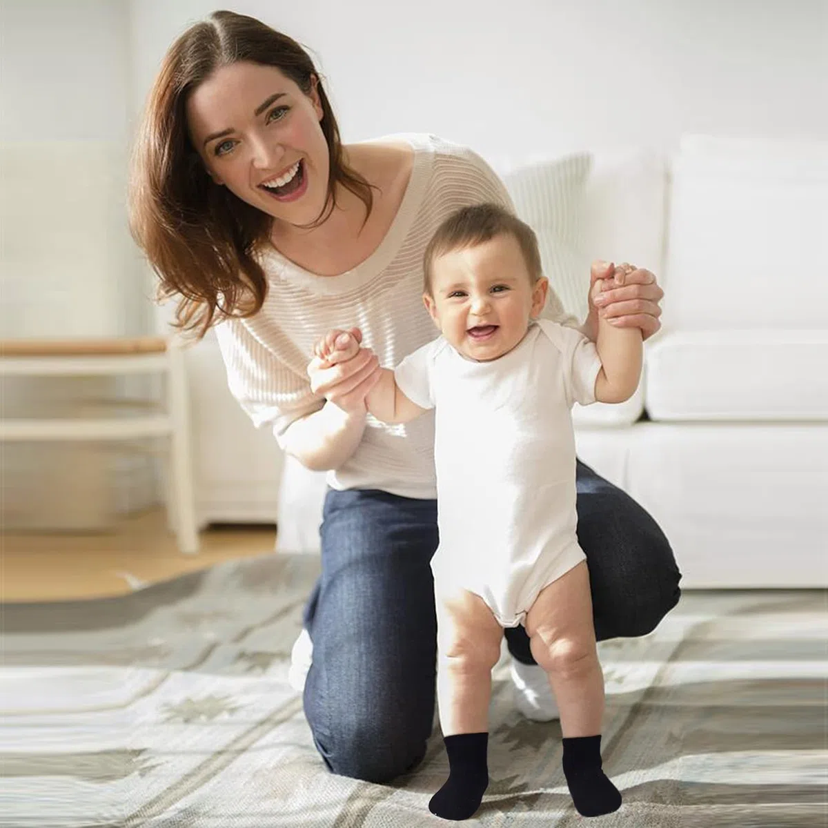 GRPSKCOS Calcetines para bebés y niños, ABS antideslizantes, 12 pares de calcetines para niños de 0 a 10 años, calcetines antideslizantes