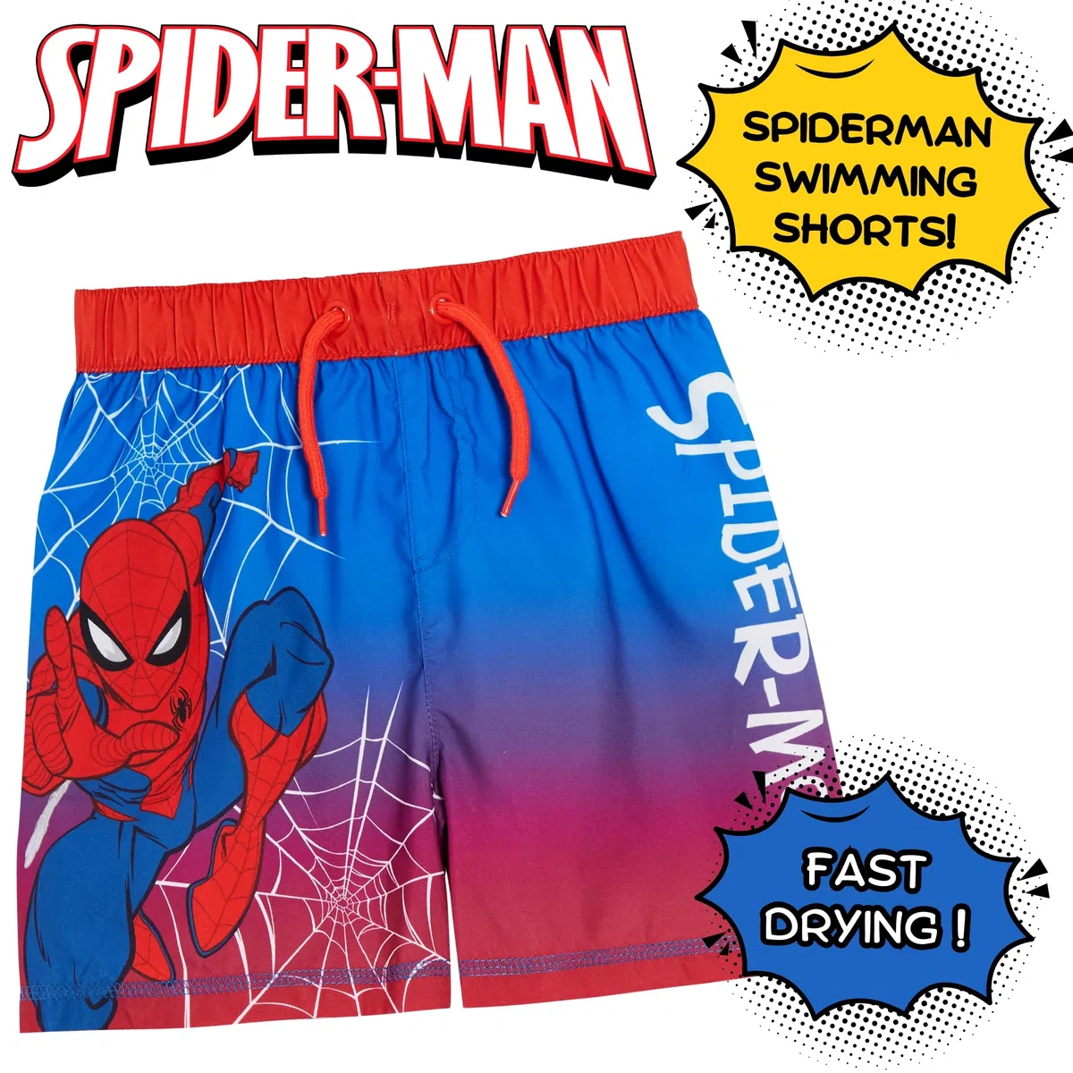 Spiderman - Pantalones cortos de natación para niños, diseño de Spiderman