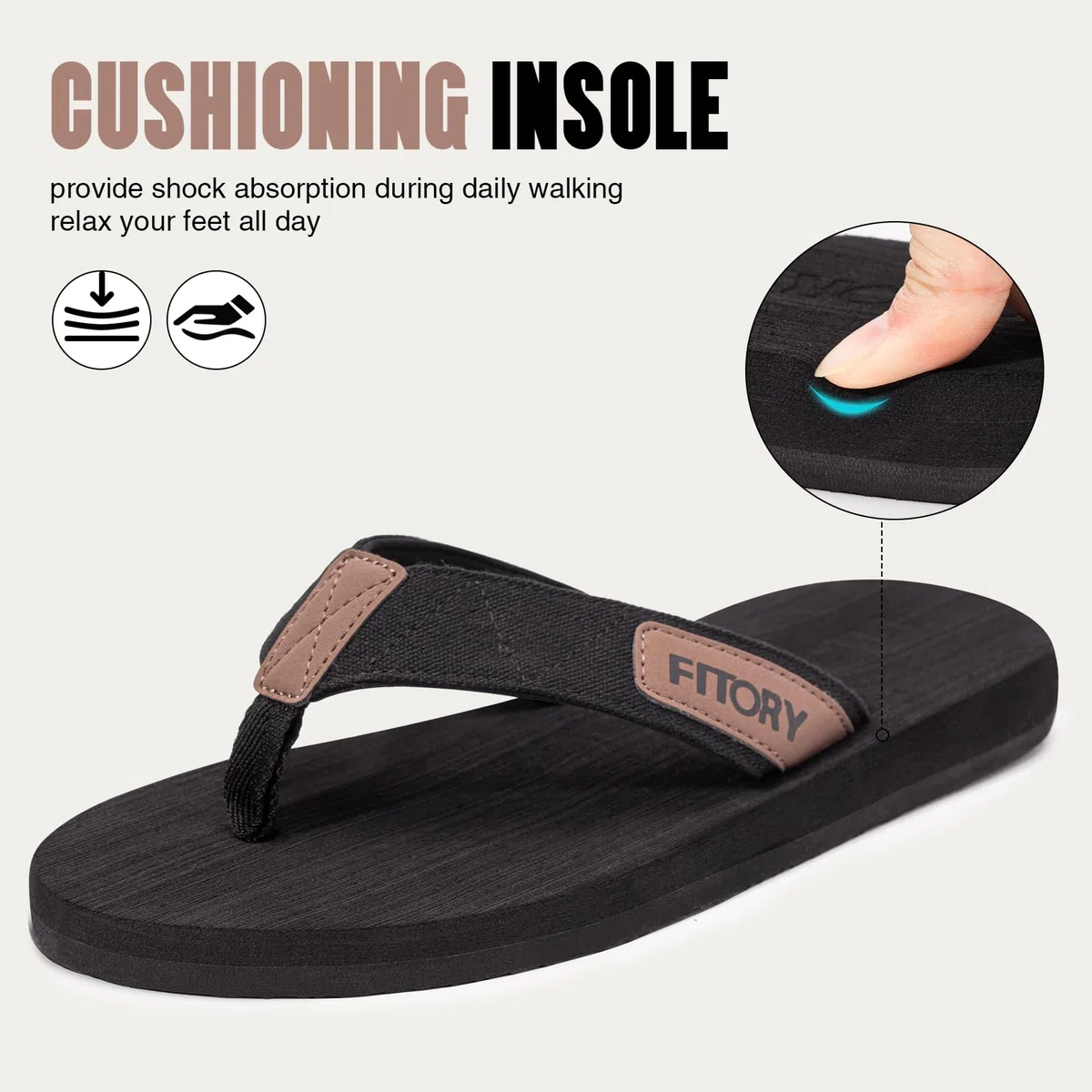 FITORY Chanclas Hombre Antideslizantes y Cómodas para Playa/Piscina/Interior/Exterior - Sandalias de Verano con Suela Gruesa y Duradera, Talla 39-48 UE [EU]