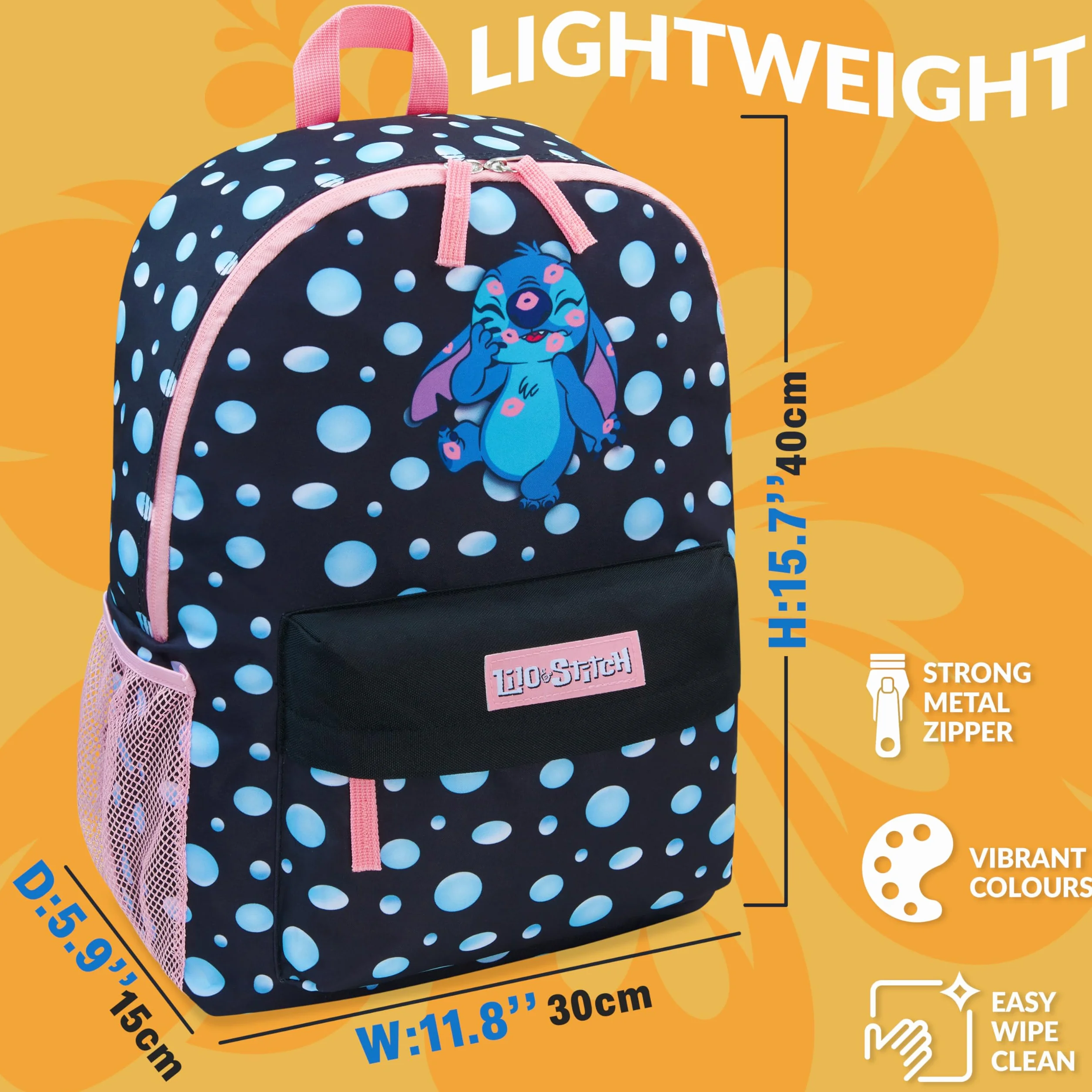 Disney Mochila Niña - Mochila Escolar Niña Infantil Escolar con Espalda Acolchada y Cintas Ajustables – Mochila Colegio con Bolsillo Frontal y Lateral (Negro)