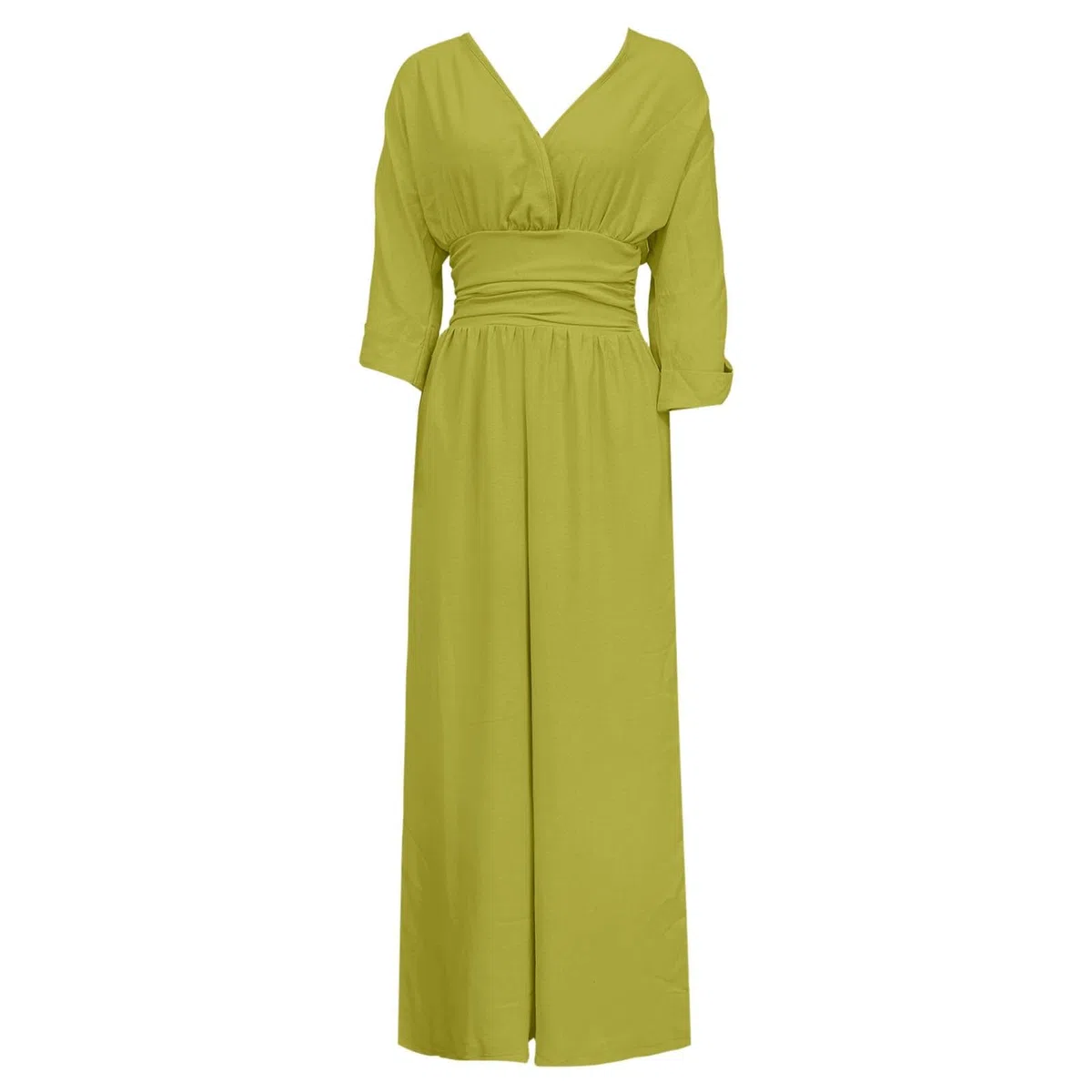 Lino Mono Mujer Elegante Media Manga Cuello en V Color Liso Moda Mujer Mono Casual Calle Glamour Monos Cintura Entallada con Bolsillo Ligera Cómodos para Fiesta Bodas Trabajo Oficina