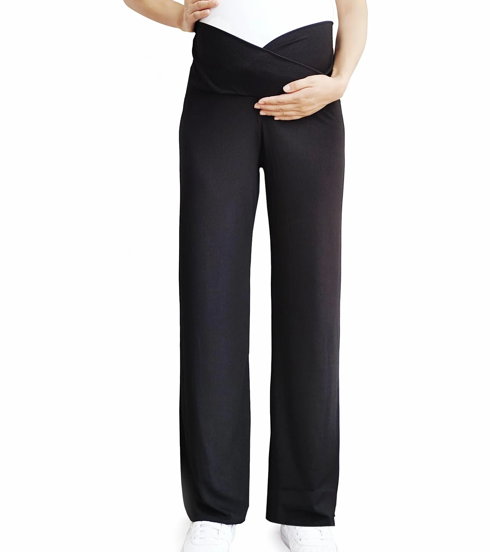 Pantalones Premamá de Pierna Ancha,Pantalones Largos Sueltos Casuales para Embarazo Trabajo Maternidad