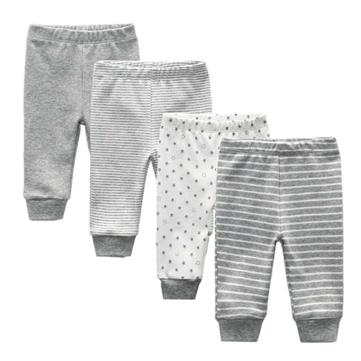 Kiddiezoom Paquete de 4 pantalones de forro polar neutro, unisex, para bebé, niños, niñas, 4 unidades