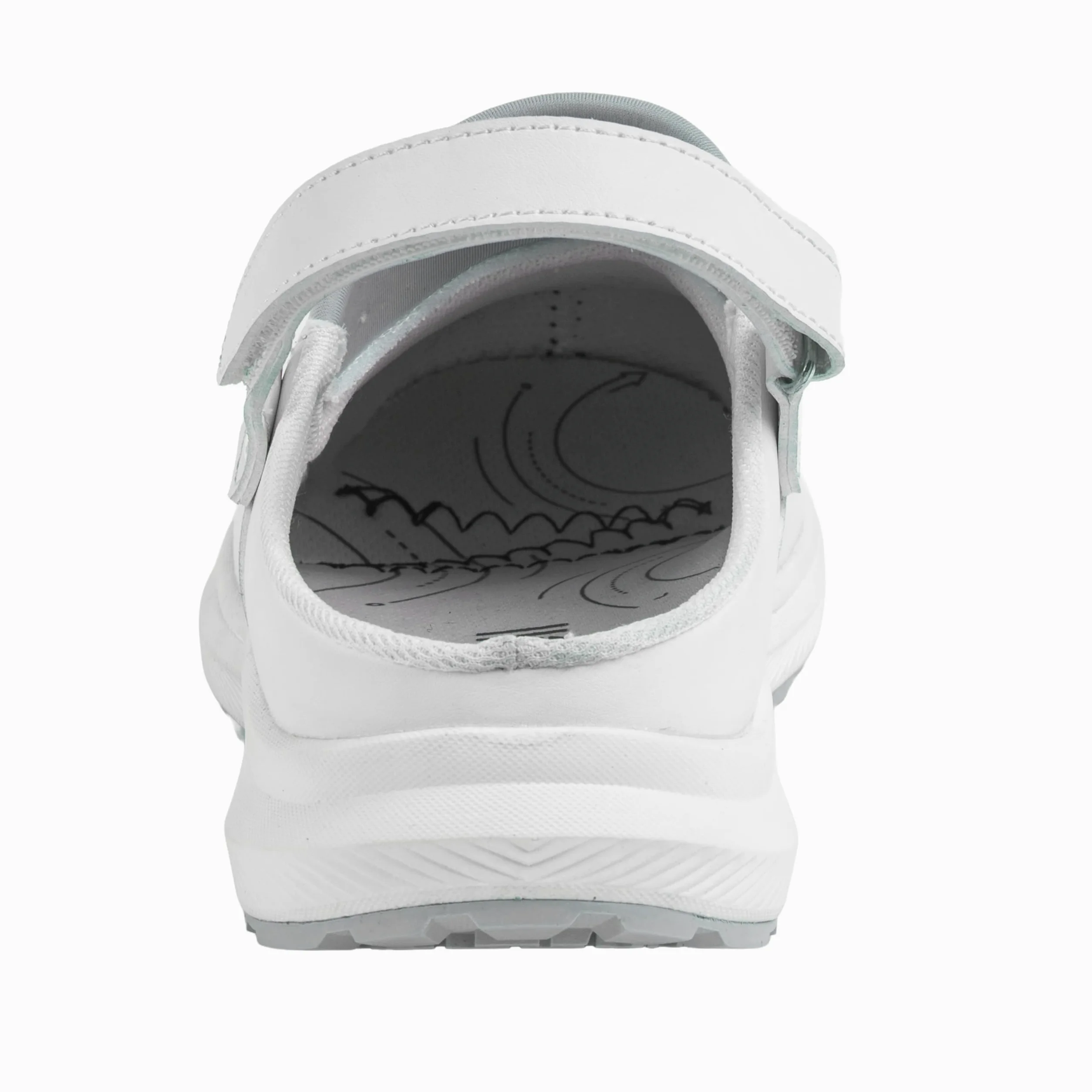 B-well Kai Zuecos médicos blancos – Zapatos de trabajo de enfermería para hombre y mujer, antideslizantes, anatómicos, suela de goma EVA