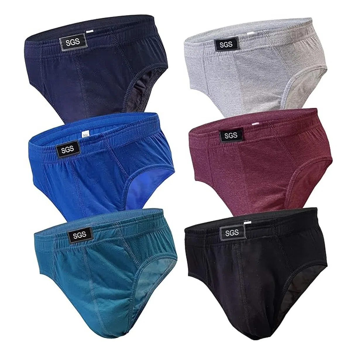 SGS Calzoncillos Hombre Slip - Slips Hombre de Algodón, Paquete de 6 o 12 Multicolor Ropa Interior Hombres
